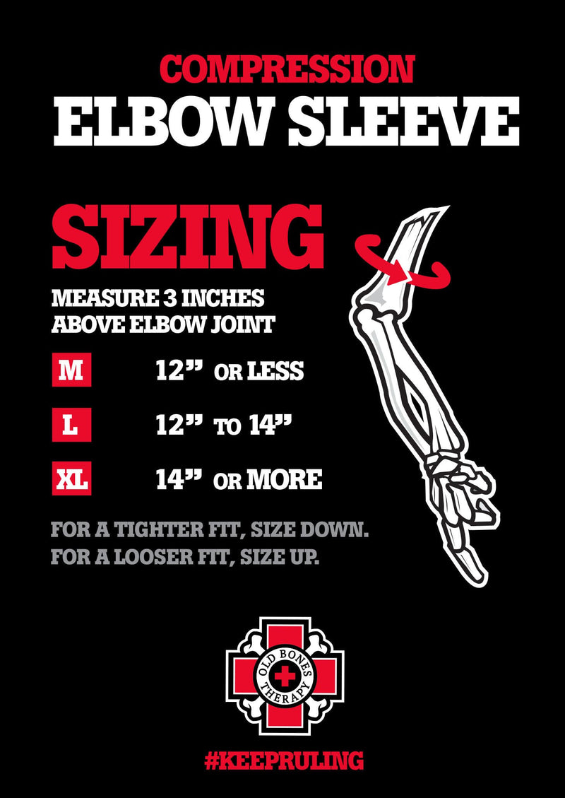 Compression Elbow Sleeve sizing guide