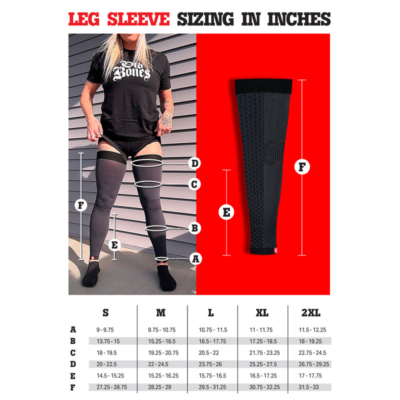Compression Leg Sleeve sizing guide