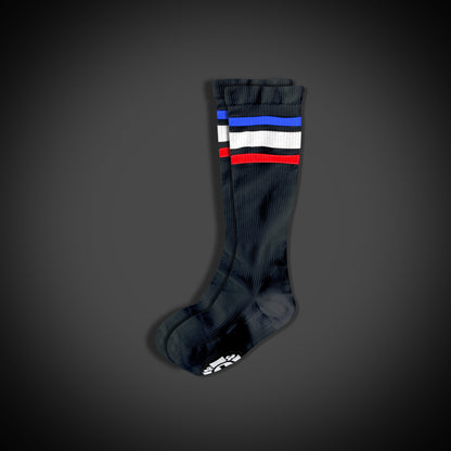 Compression Socks: RED WHITE BLUE Stripes (1-Pack)