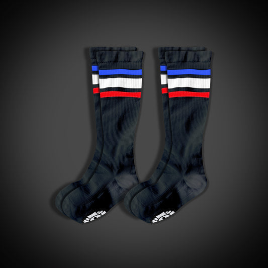 Compression Socks: RED WHITE BLUE Stripes (2-Pack)