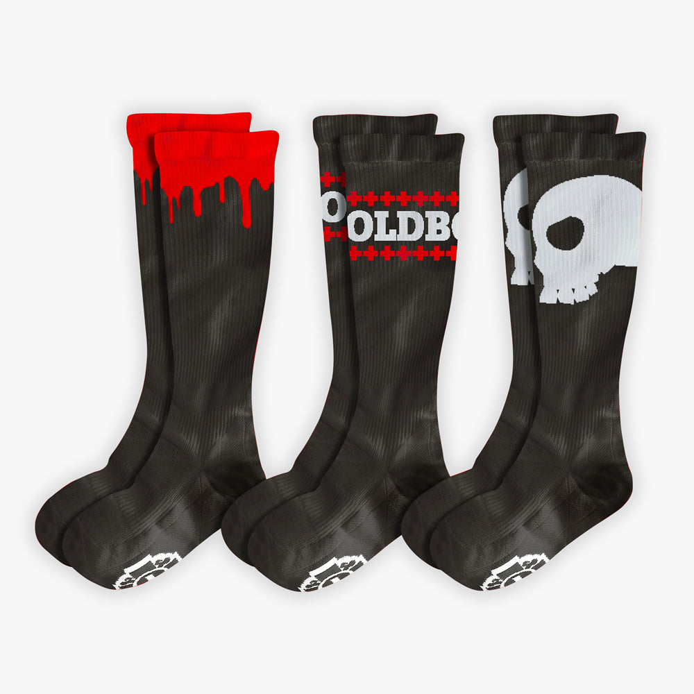 Compression Socks: DRIP LETTERS SKULL (3-Pack)