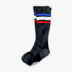 Old Bones Therapy Compression Socks: RED WHITE BLUE Stripes — alternate view