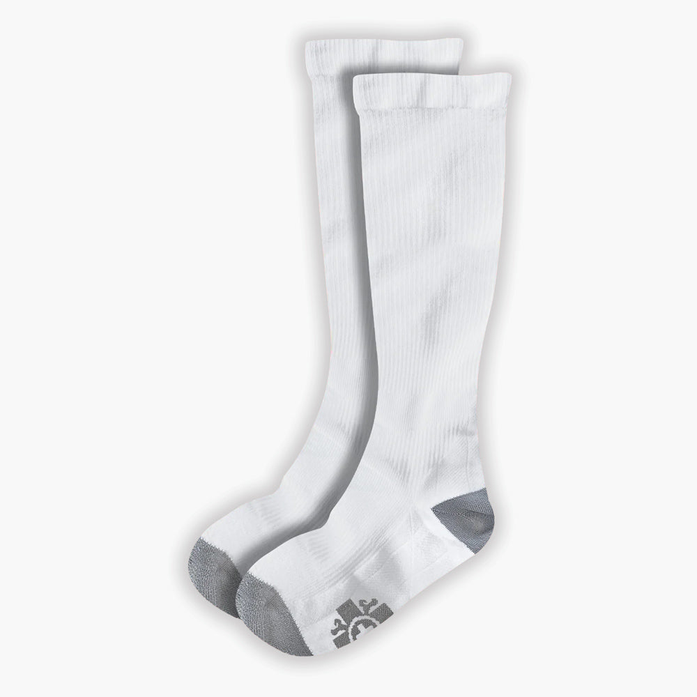 Old Bones Therapy Compression Socks: SOLIDS in White — product detail