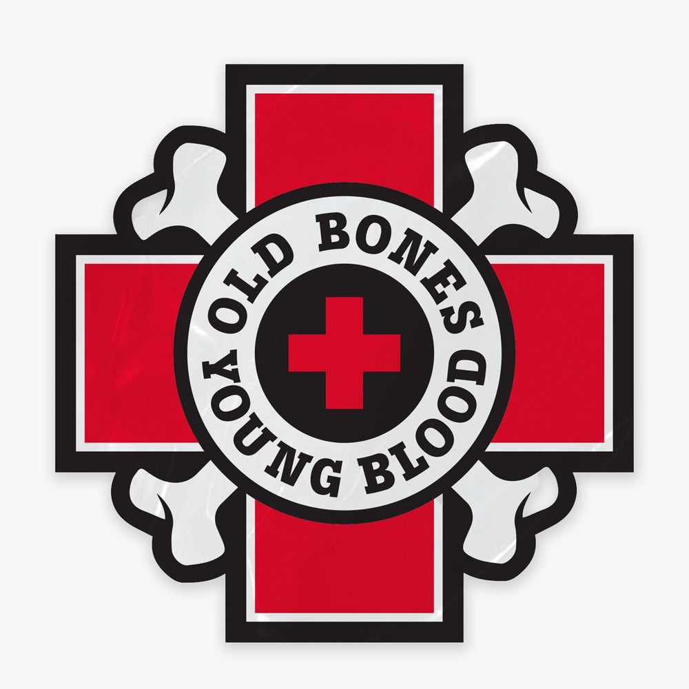 Old Bones Therapy Old Bones Young Blood Sticker — recovery and performance gear