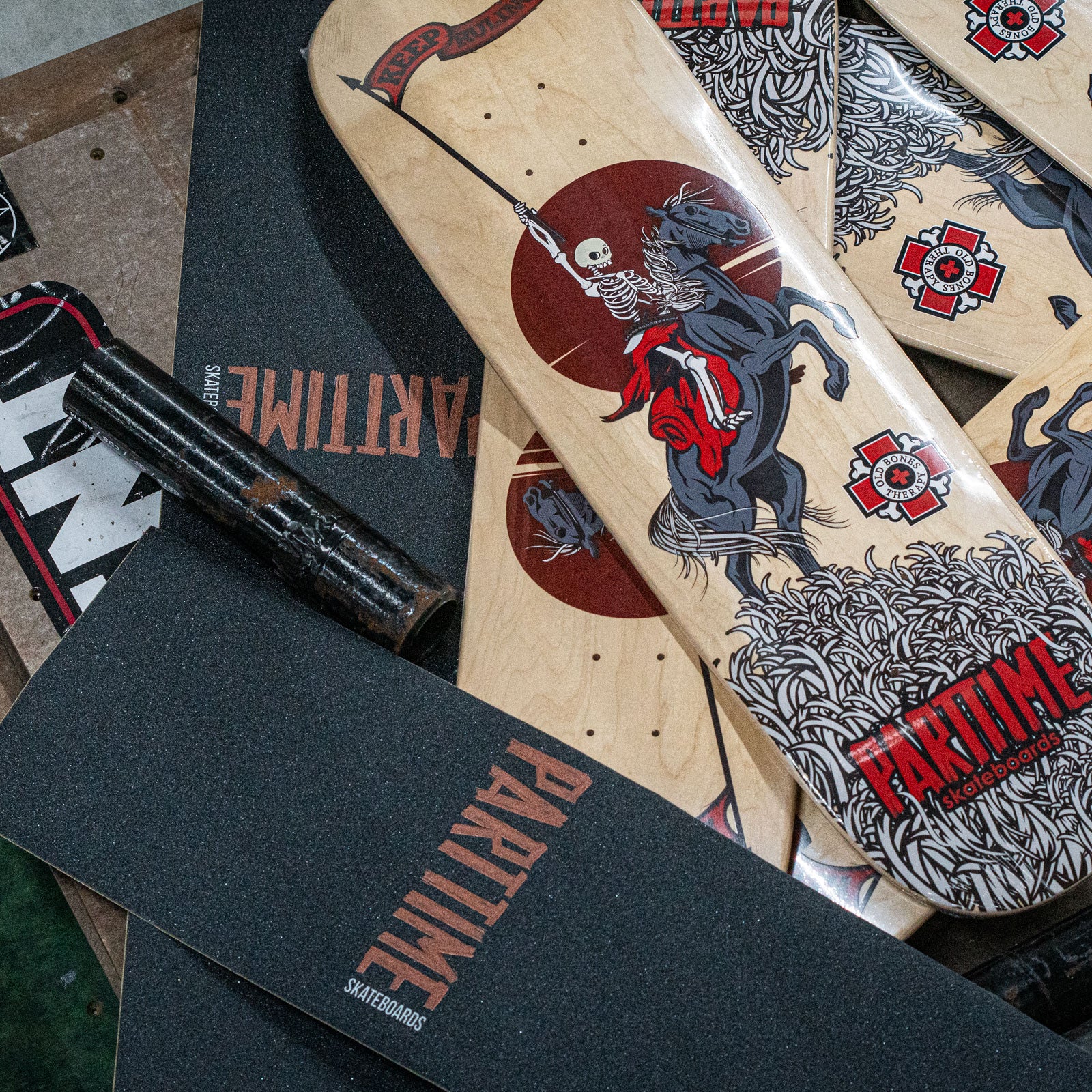 Old Bones Therapy Parttime Old Bones "Ruling" Collab Skateboard — alternate view