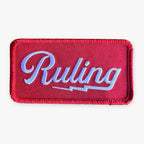 Old Bones Therapy Ruling Bolt Patches 3.5" x 1.75" in Red — recovery and performance gear