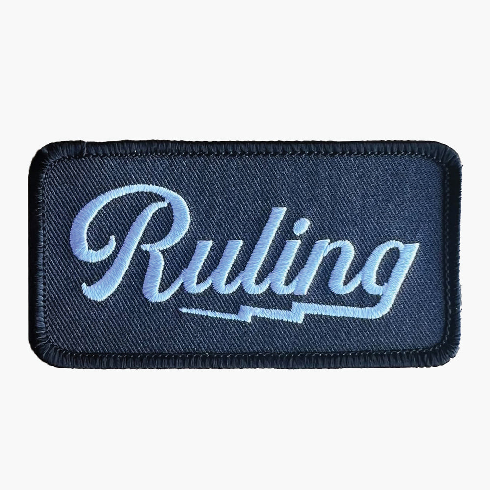 Old Bones Therapy Ruling Bolt Patches 3.5" x 1.75" in Black — alternate view