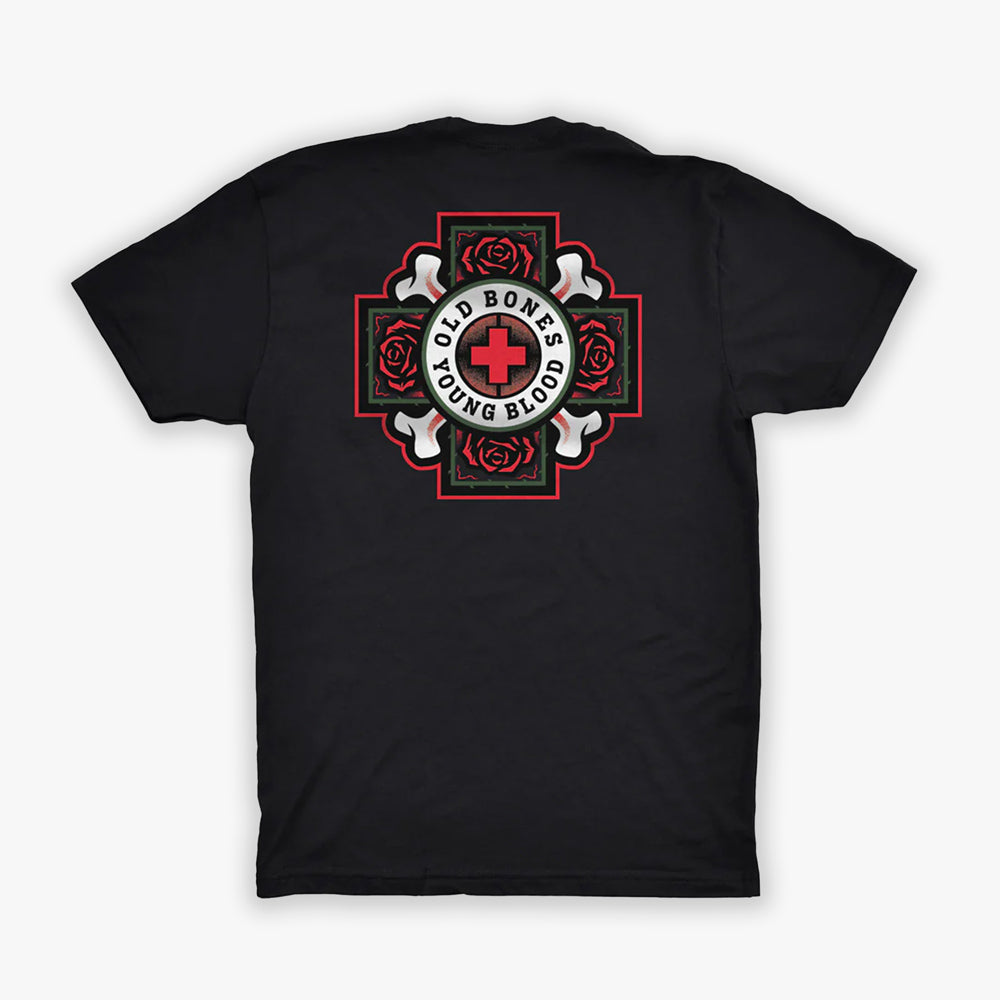 Old Bones Therapy Old Bones Young Blood Roses T-Shirt in S — branded apparel