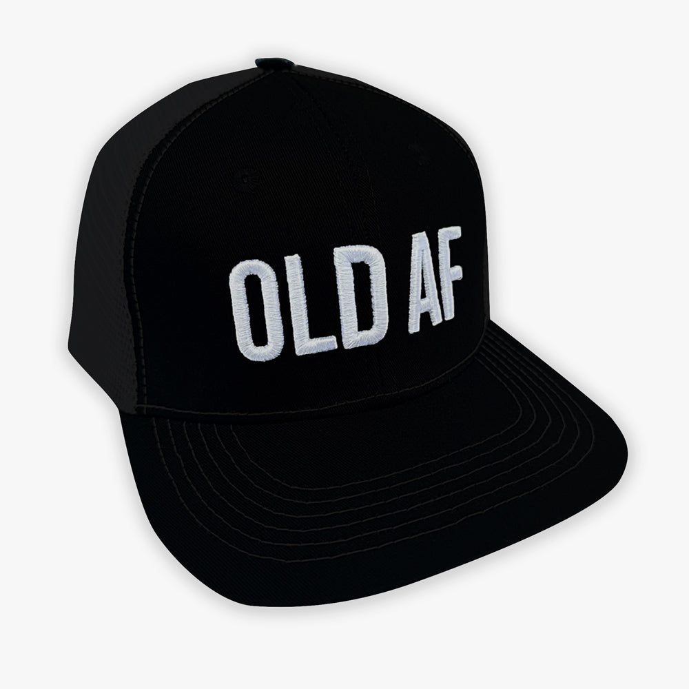 Old Bones Therapy OLD AF Trucker Hat in Black — product detail