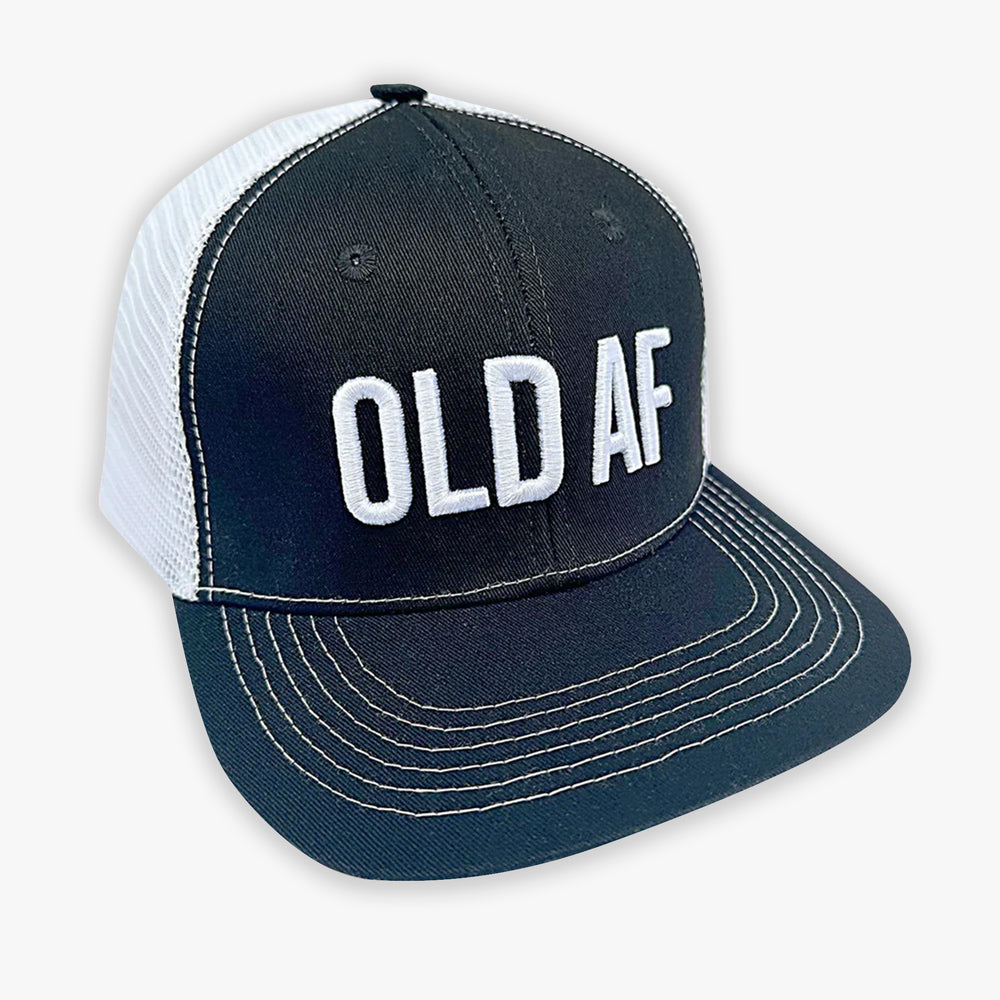 Old Bones Therapy OLD AF Trucker Hat in Black — product detail