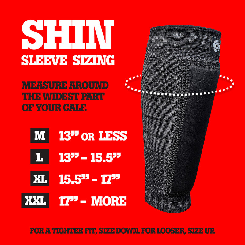 Compression Shin Sleeve sizing guide