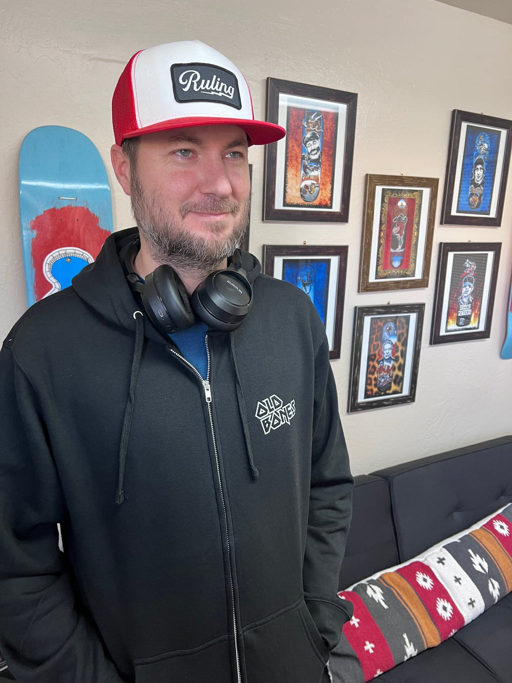 Old Bones Therapy Iron Old Bones Zip Hoodie — alternate view