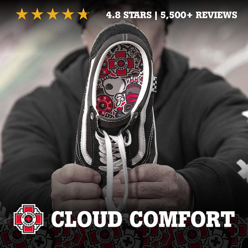 Old Bones Therapy All Day Foot Insoles – Skateboard insole with custom graphic print for board feel and all-day arch support