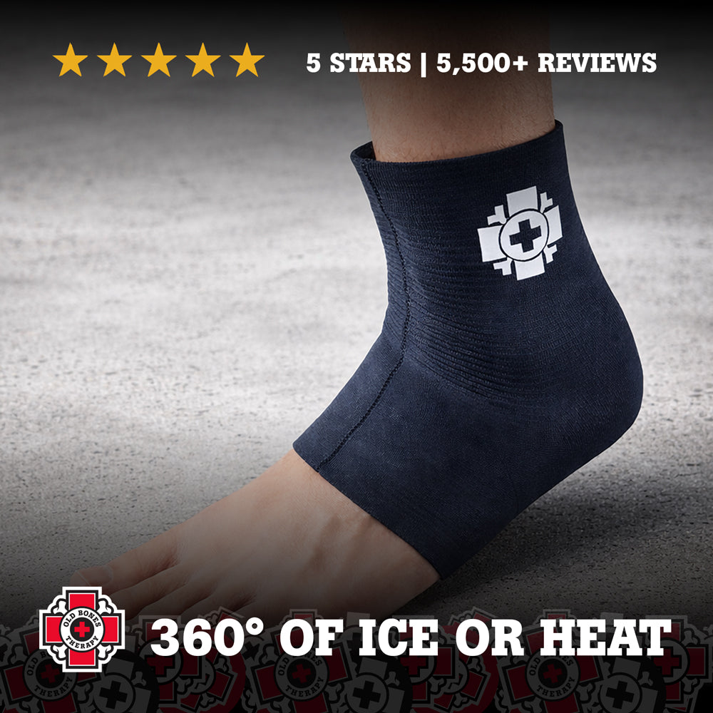 Old Bones Therapy Ankle Ice Sleeve – Compression ice wrap for ankle pain relief, swelling reduction, and post-workout recovery"
