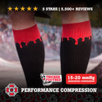 Old Bones Therapy Blood Drip Compression Socks – Bold drip design medical-grade 15-20 mmHg graduated compression socks for skateboarding and recovery