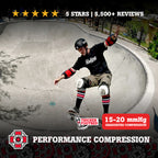 Old Bones Therapy Red Stripe Compression Socks – Red black and white striped medical-grade 15-20 mmHg graduated compression socks