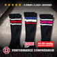 Old Bones Therapy Stripe Compression Socks 3-Pack – Red, pink, and blue stripe medical-grade 15-20 mmHg graduated compression socks bundle