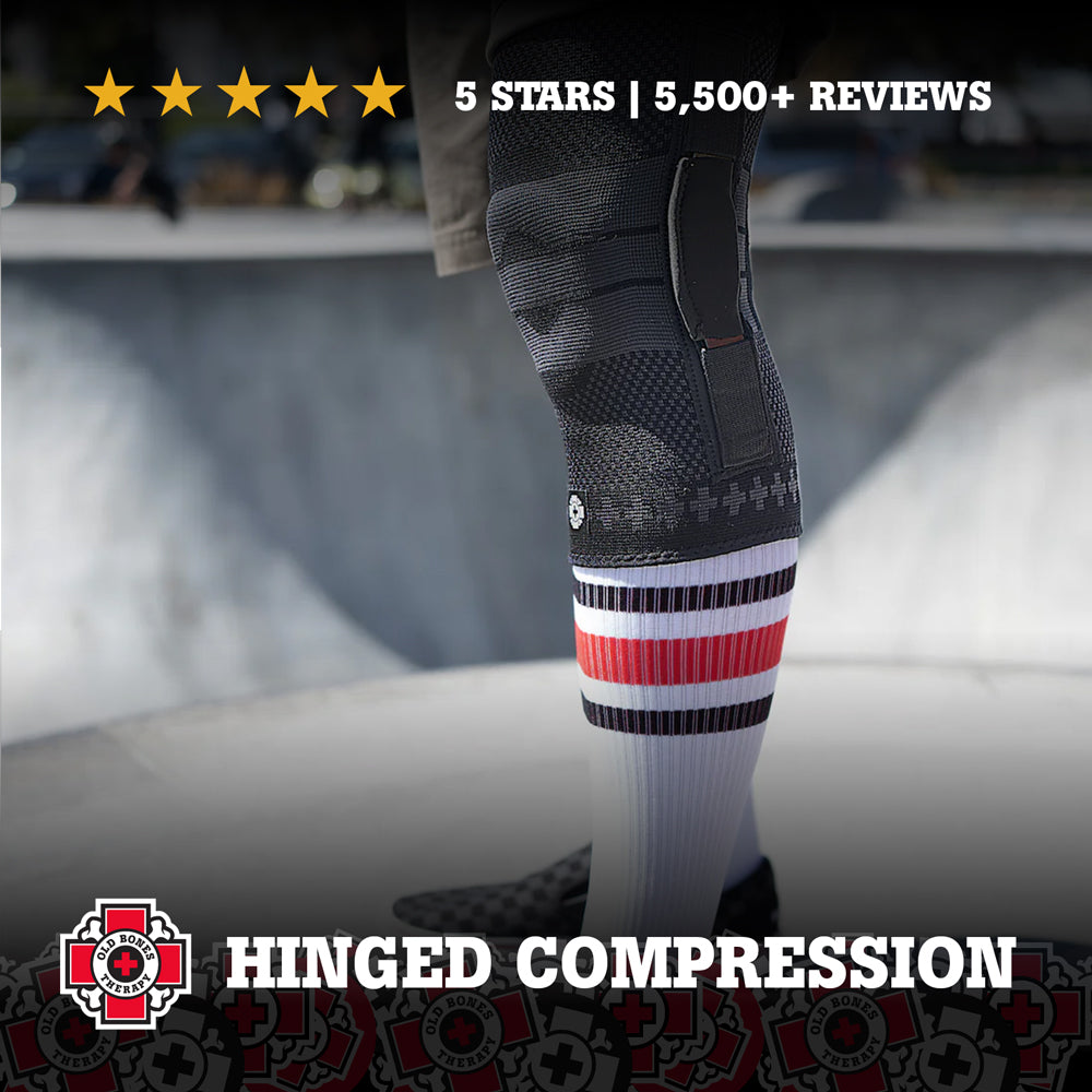 Old Bones Therapy Hinged Knee Brace – Stabilizing knee support with dual side hinges for joint alignment and injury recovery