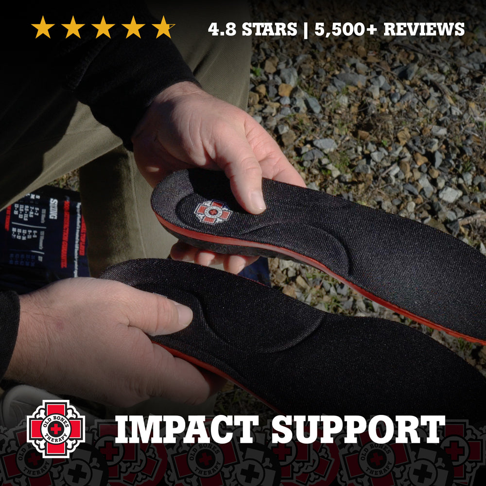 Old Bones Therapy Shock Absorbing Foot Insoles – High-impact cushioning insole for heel and arch support during skateboarding and sports