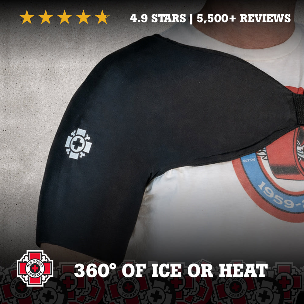 Old Bones Therapy Shoulder Ice Sleeve – Compression ice wrap for shoulder pain relief, rotator cuff support, and post-injury recovery