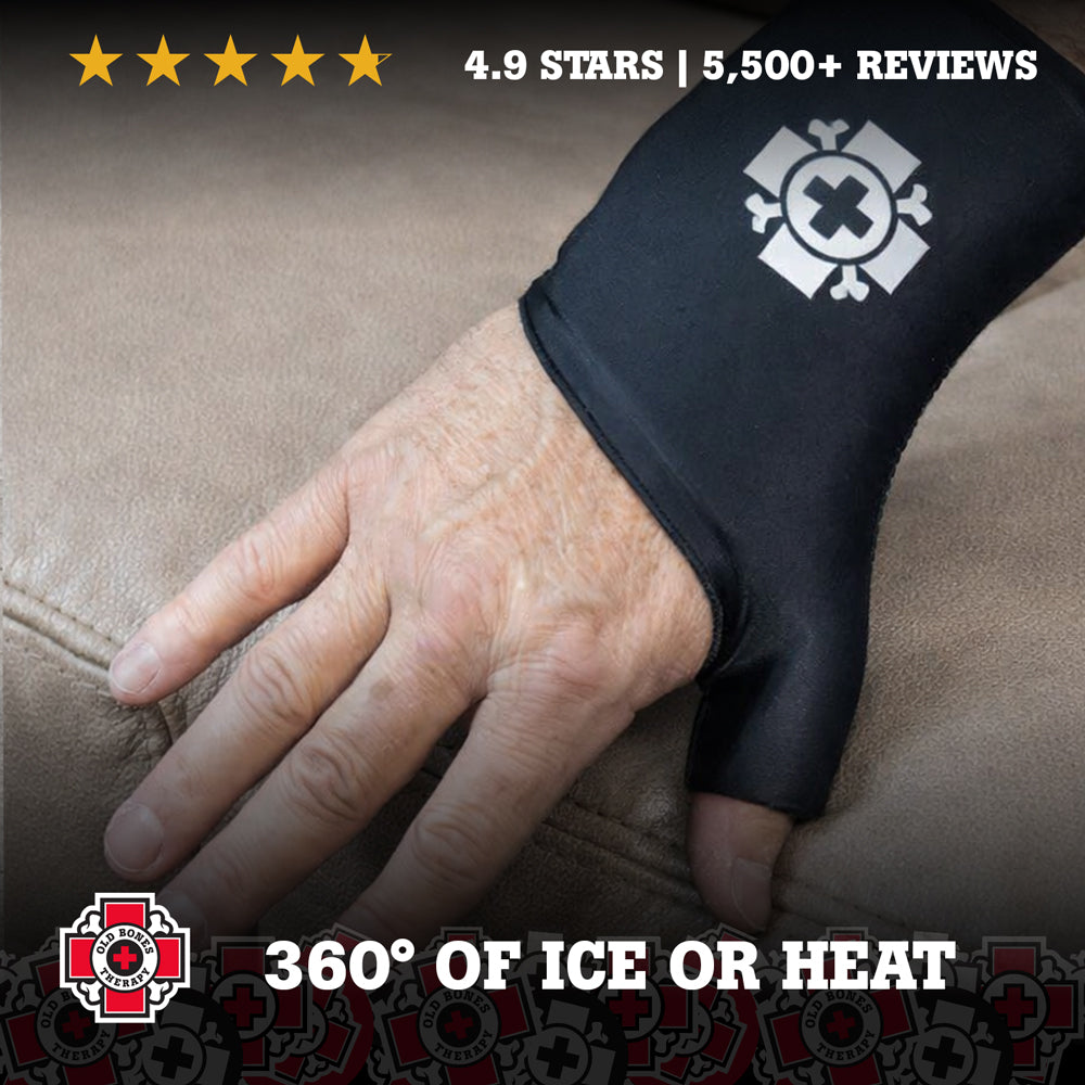 Old Bones Therapy Wrist Ice Sleeve – Compression ice wrap for wrist pain relief, carpal tunnel support, and inflammation reduction