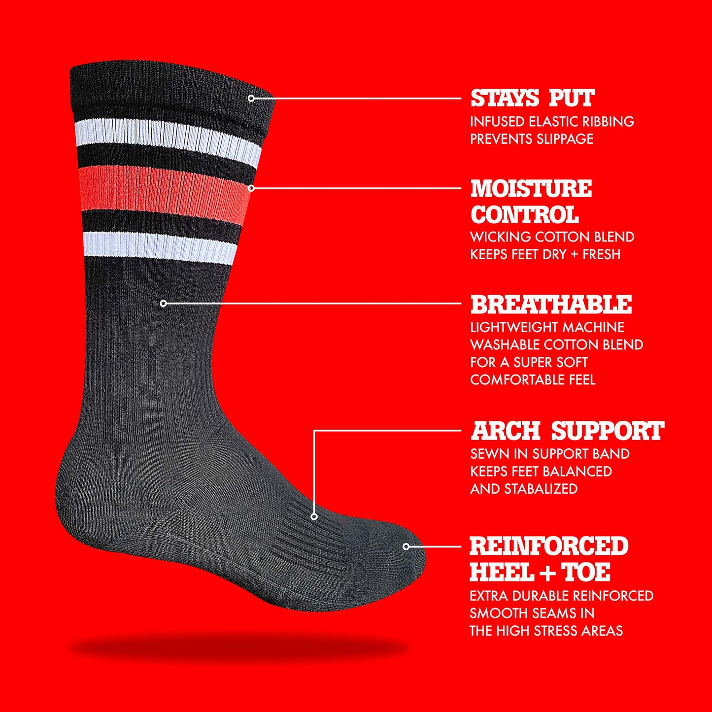 Compression Socks: RED Stripes
