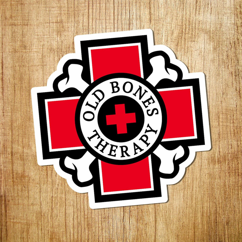 Old Bones Therapy Sticker — recovery and performance gear